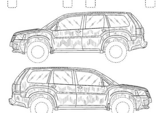 Mitsubishi Endeavor (2003) (Mitsubishi Endeyvor (2003)) are drawings of the car